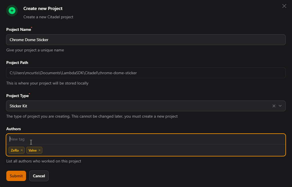 Create Citadel Project