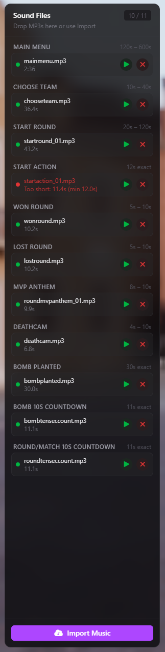Imported Sounds